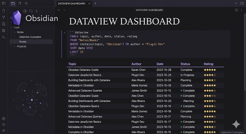 Dataview: Arquitectura de datos para Obsidian